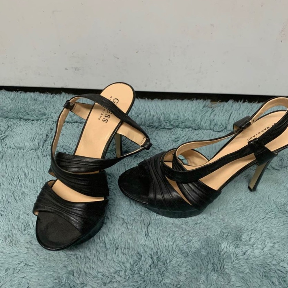 Guess Black Open Toe Heels. 6.5